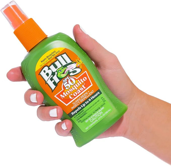 Bullfrog Mosquito Coast Bug Spray Insect Repellent + Sunscreen SPF 50, Pump Spray 4.7 Fl Oz