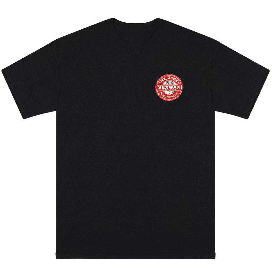 MR. ZOGS SEX WAX RED LOGO BLACK TEE SHIRT